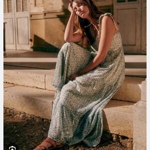 NWT sezane blue floral phily maxi dress size 34 (size US 2)